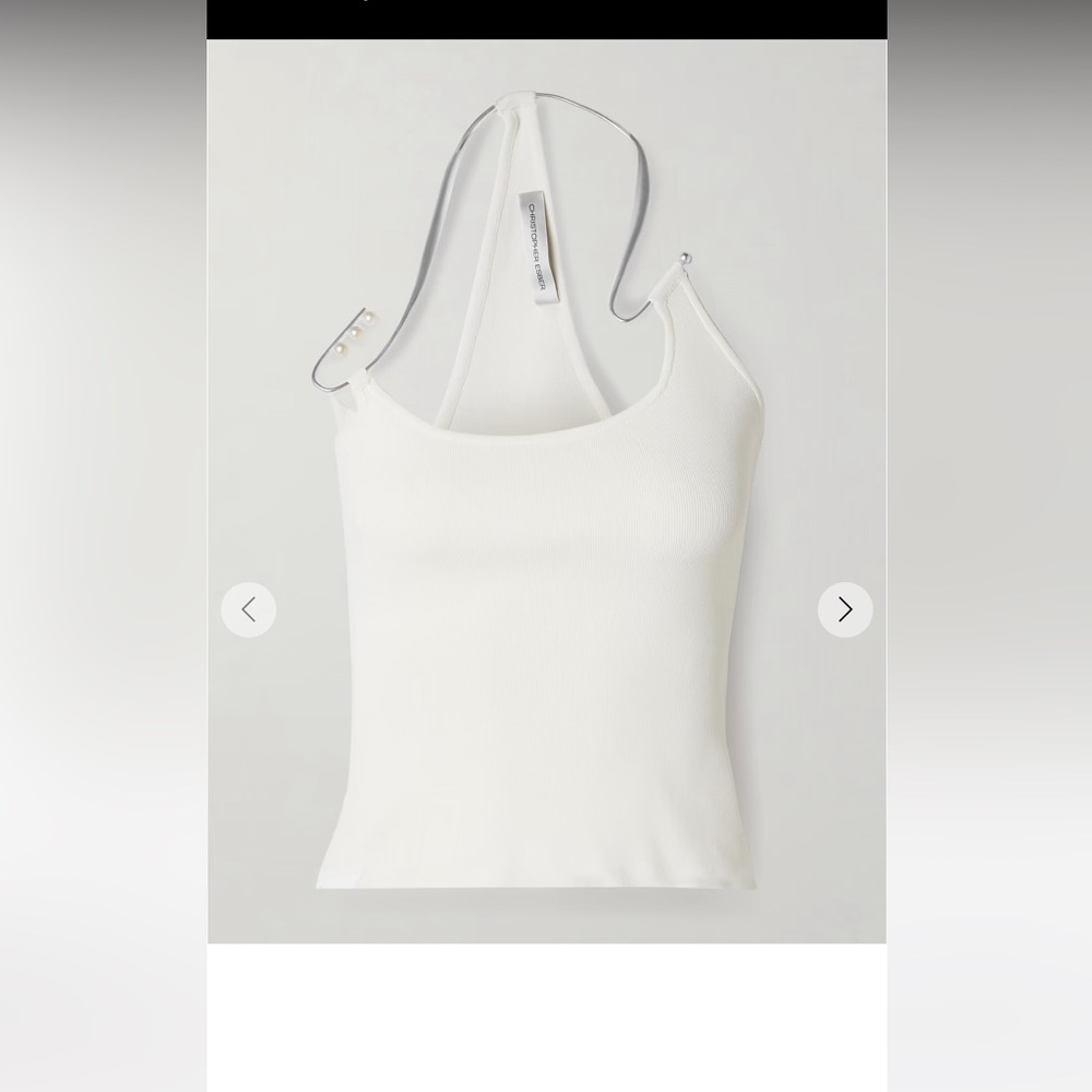 Christopher Esber levitate white knit top